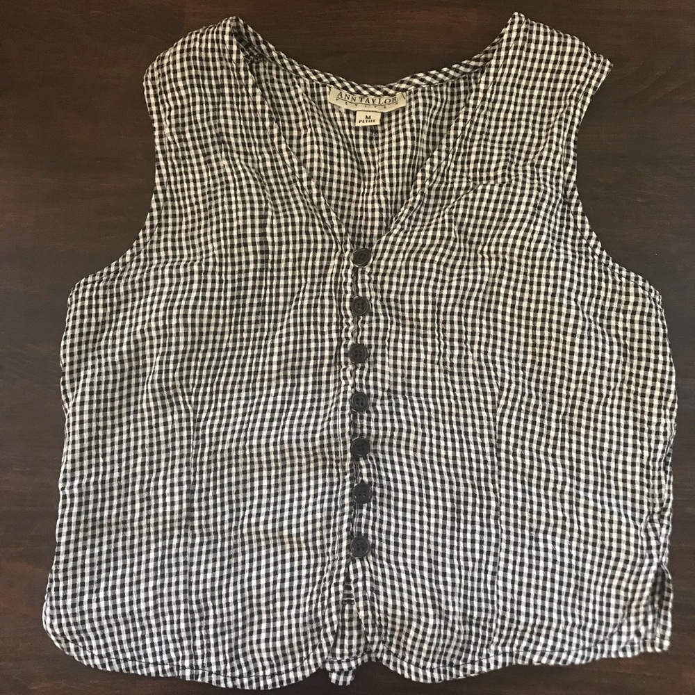 Vintage Ann Taylor Gingham Crop Top